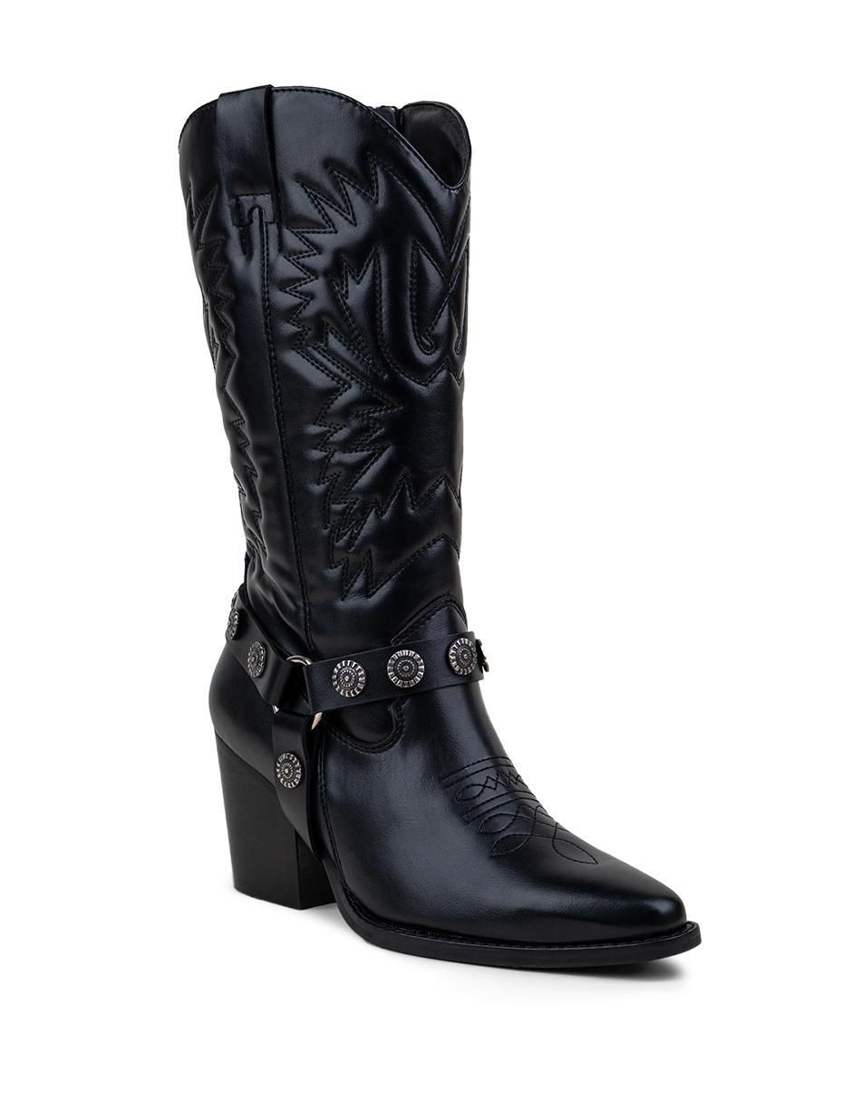 Bota cowboy media pierna para mujer
