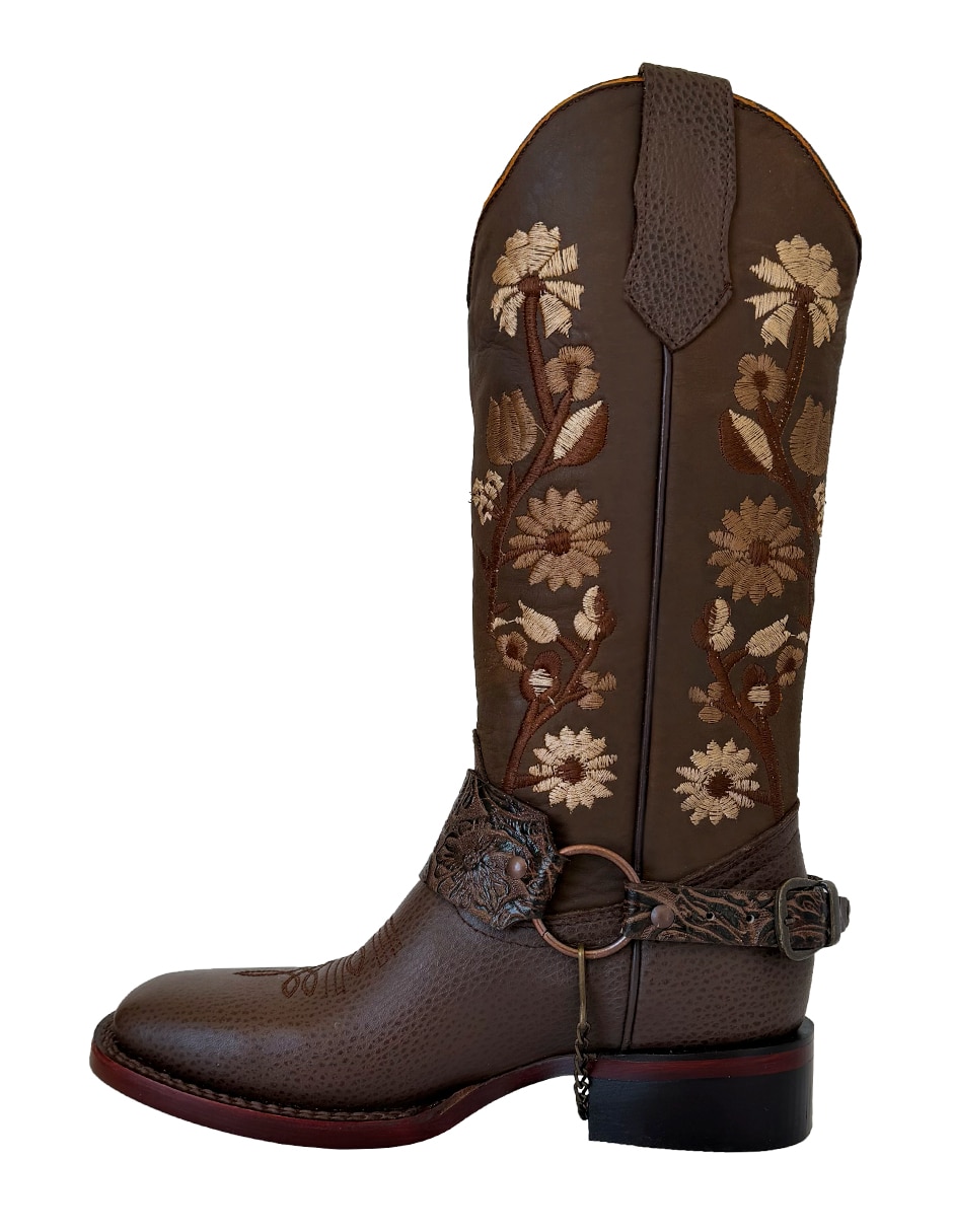 Bota media pierna de piel para mujer 3
