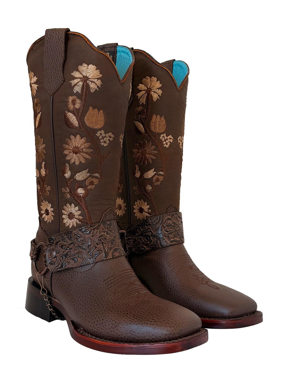 Bota cowboy media pierna bdp de piel para mujer 8