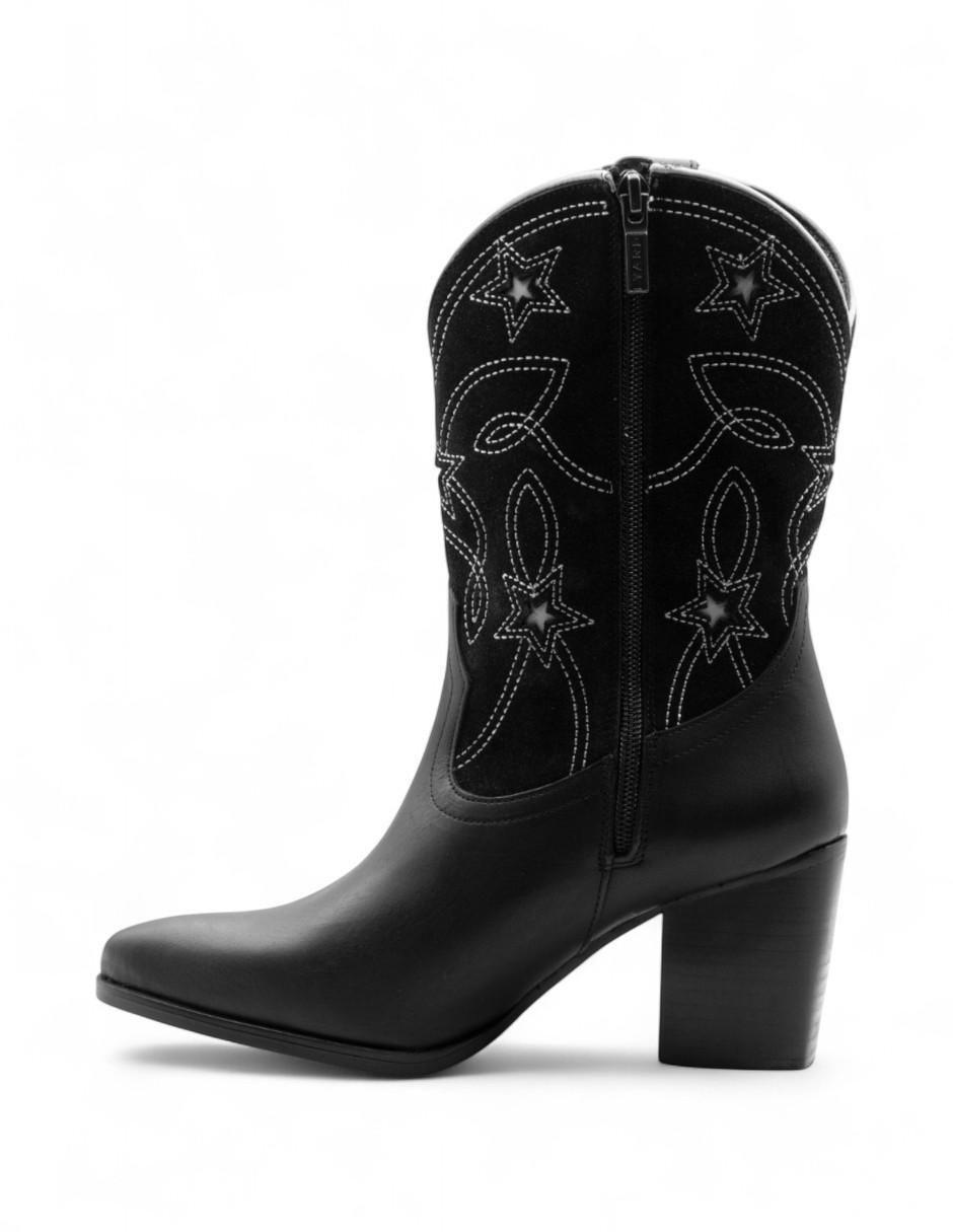 Bota cowboy arriba del tobillo de piel para mujer 3