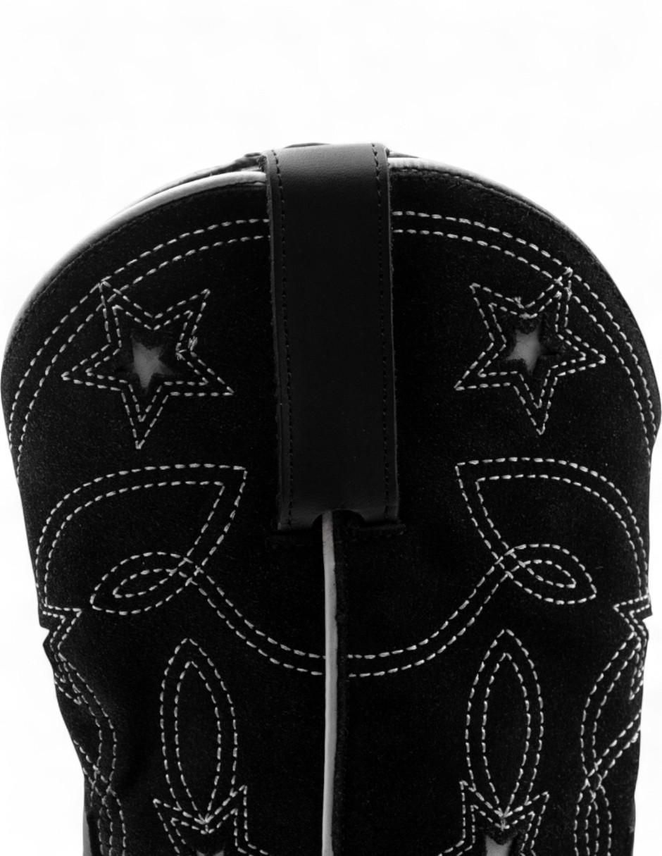Bota cowboy arriba del tobillo de piel para mujer 4