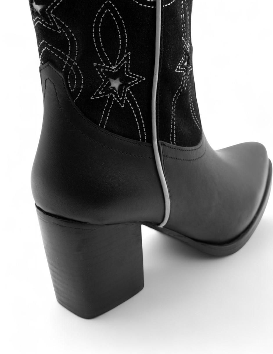 Bota cowboy arriba del tobillo de piel para mujer 6
