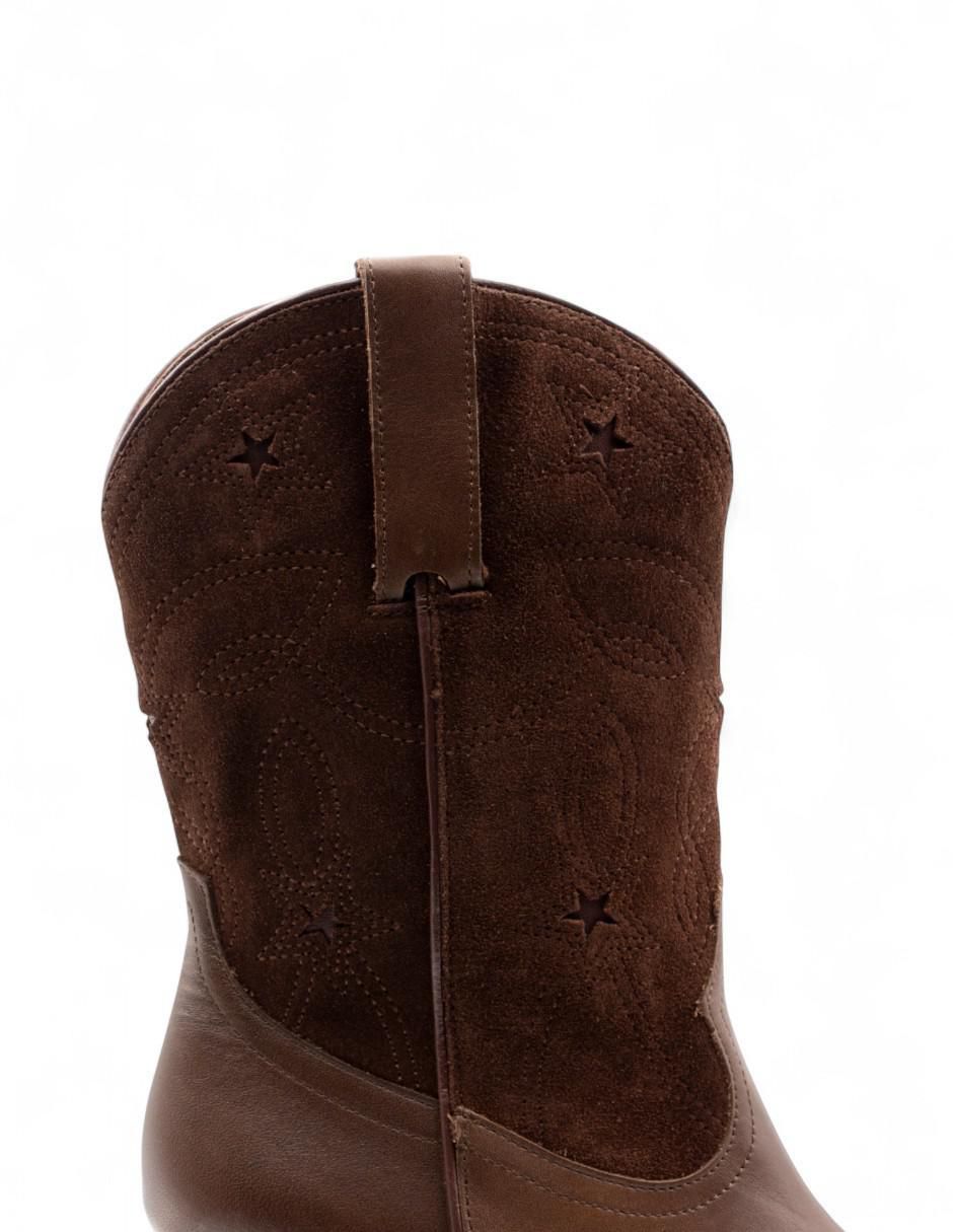 Bota cowboy arriba de la rodilla Lyard de piel para mujer