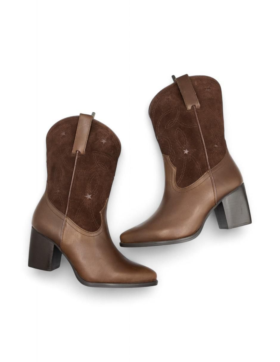 Bota cowboy arriba de la rodilla Lyard de piel para mujer