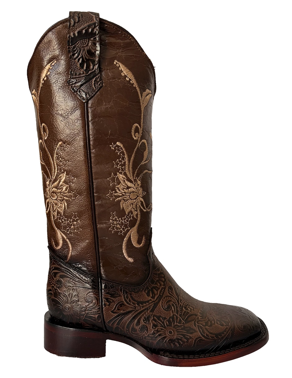 Bota cowboy media pierna vaquero de piel para mujer Bota cowboy media pierna vaquero de piel para mujer