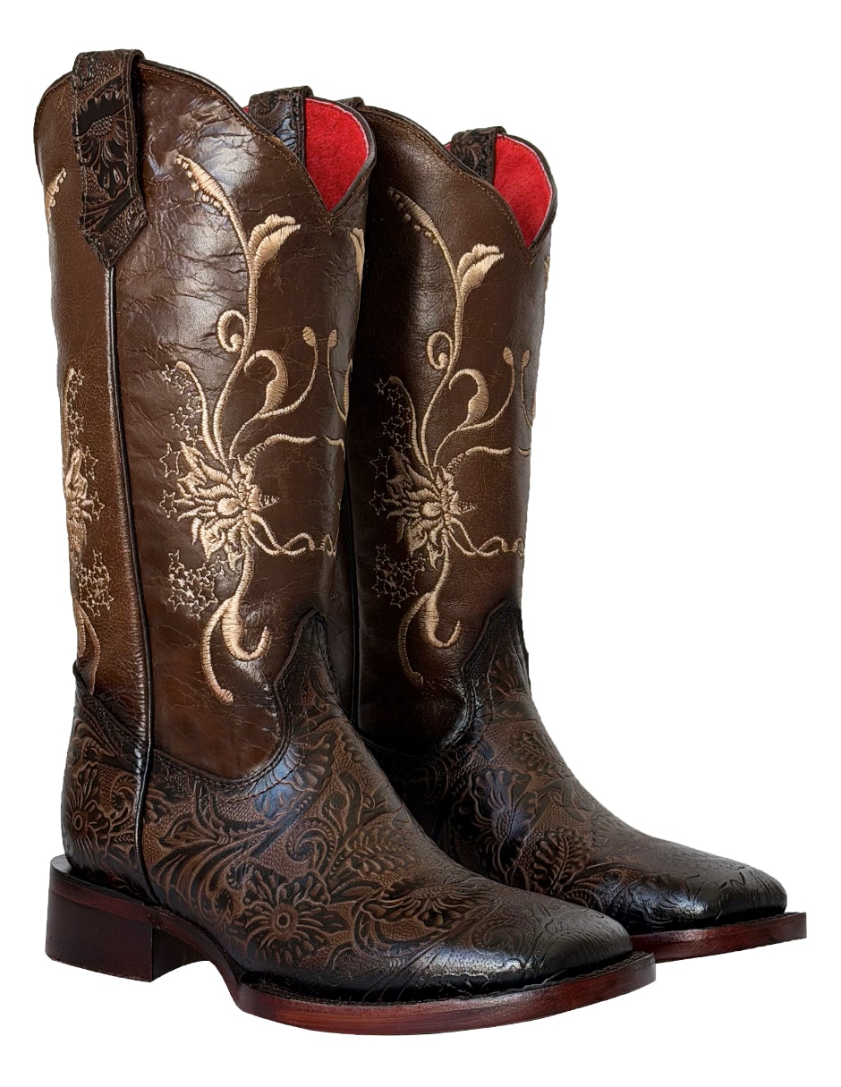 Bota cowboy media pierna bdp botas de pedro vaquero de piel para mujer