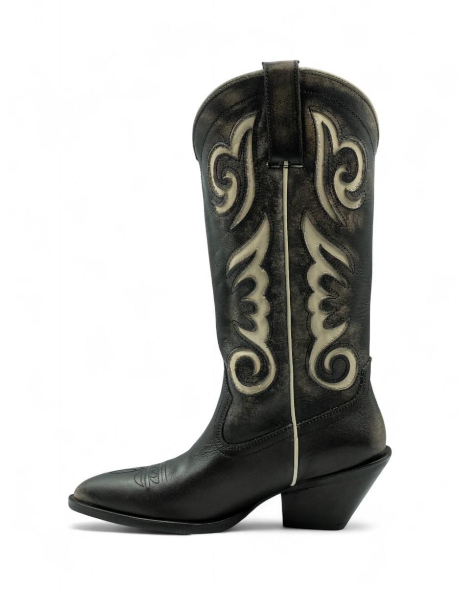 Bota cowboy abajo de la rodilla otoño invierno "de" piel bovino "para mujer" 3