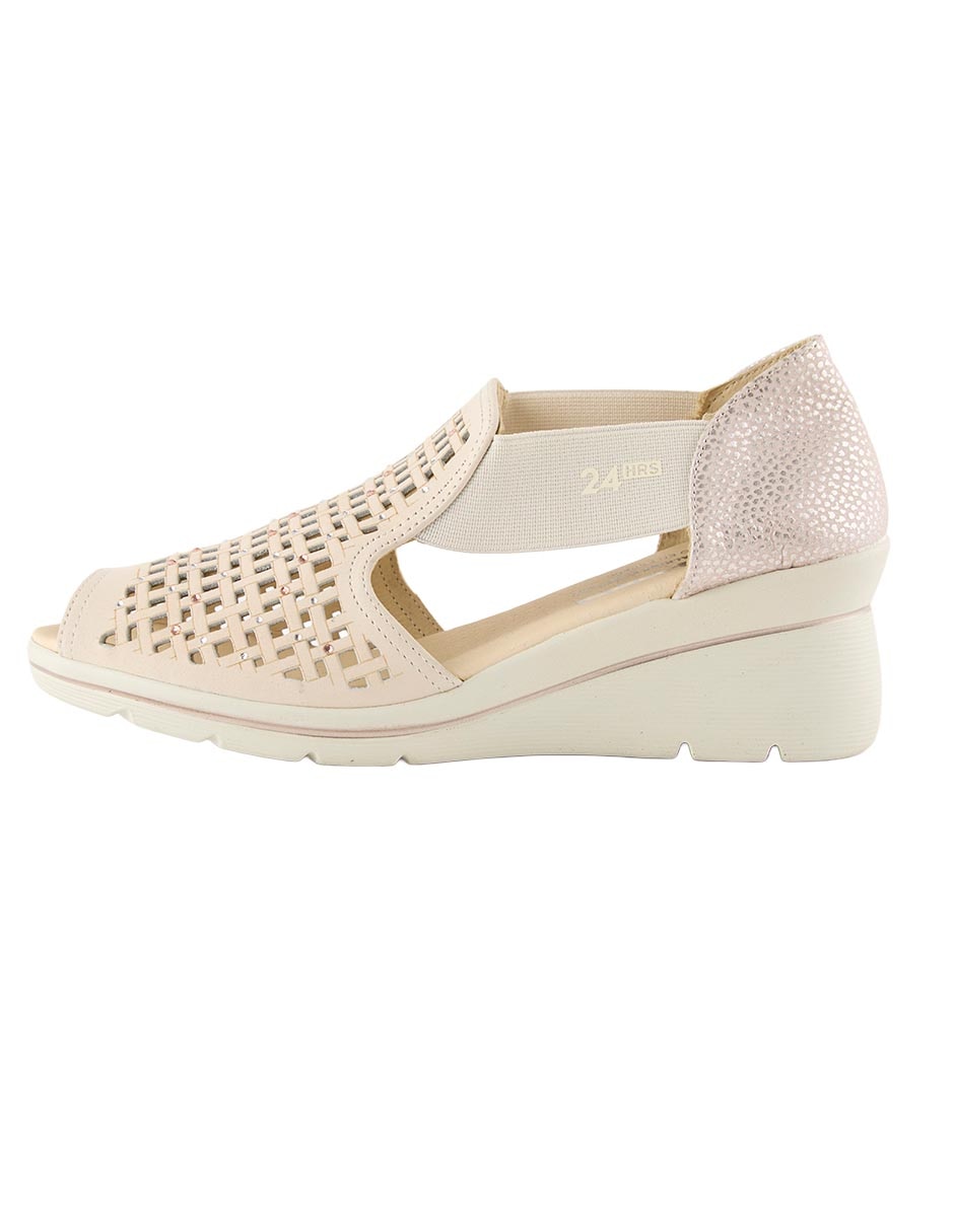 Zapato boca de pescado de piel para mujer