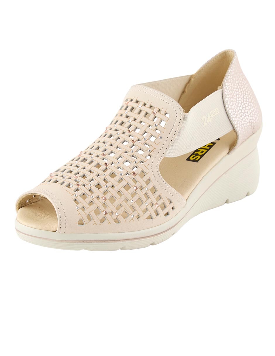 Zapato boca de pescado de piel para mujer
