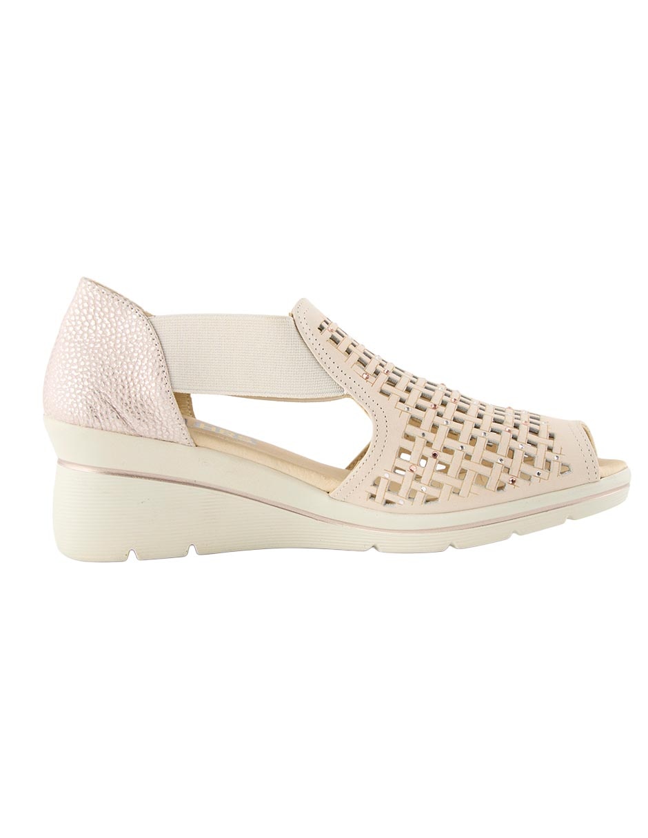 Zapato boca de pescado de piel para mujer