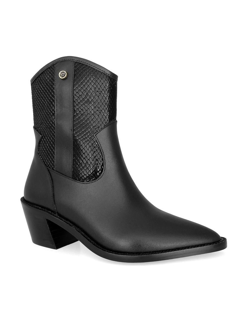 Botín arriba del tobillo Western Couture de piel para mujer