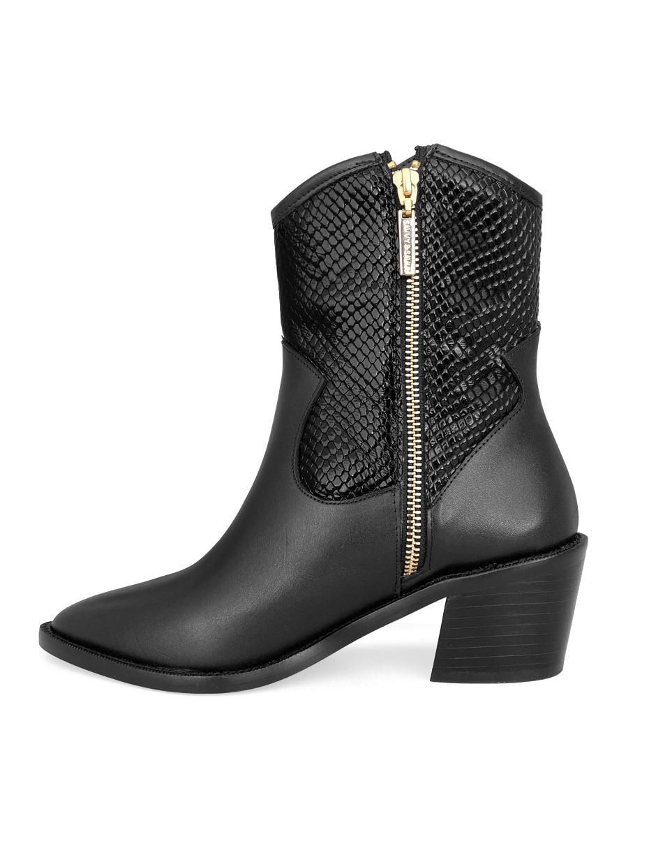 Botín arriba del tobillo Western Couture de piel para mujer 4