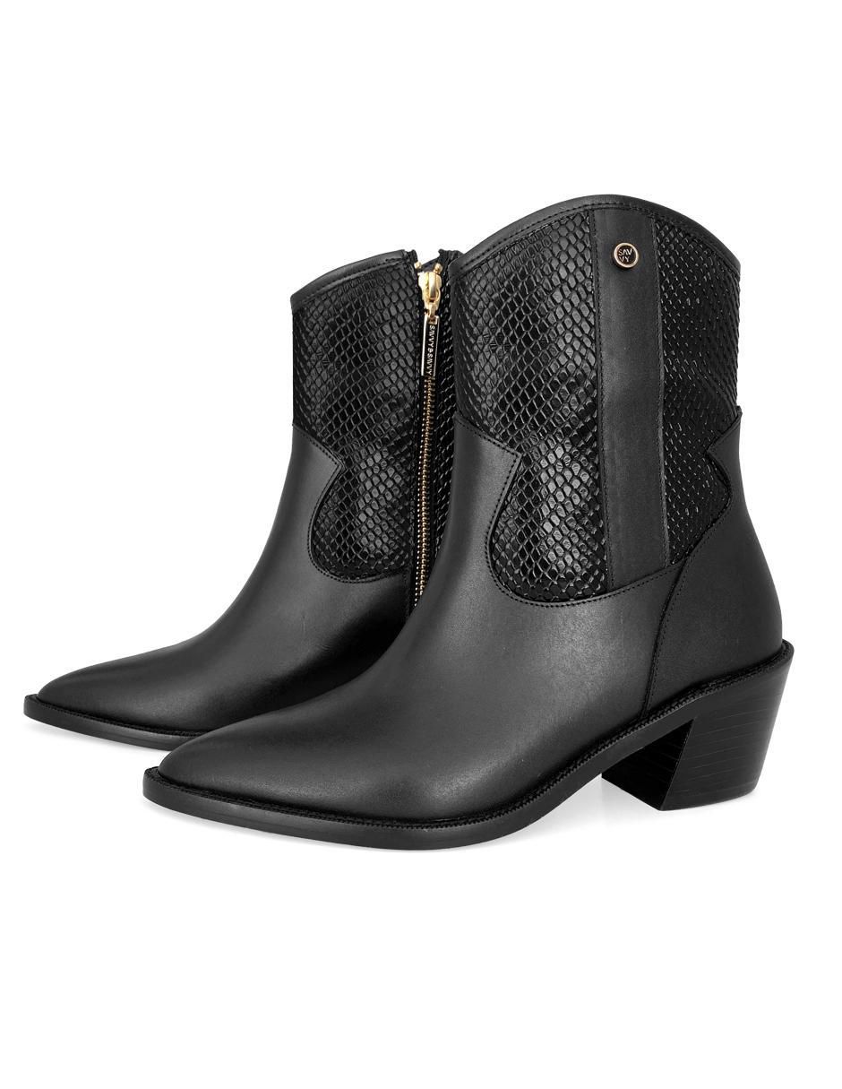 Botín arriba del tobillo Western Couture de piel para mujer 6