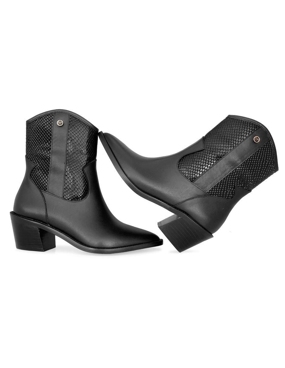 Botín arriba del tobillo Western Couture de piel para mujer 7