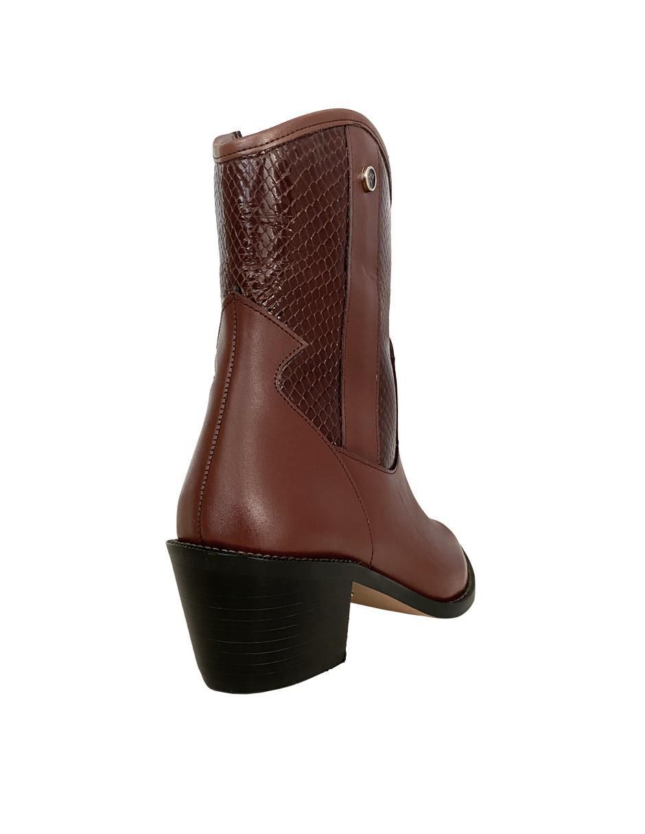 Botín arriba del tobillo Western Couture de piel para mujer 3