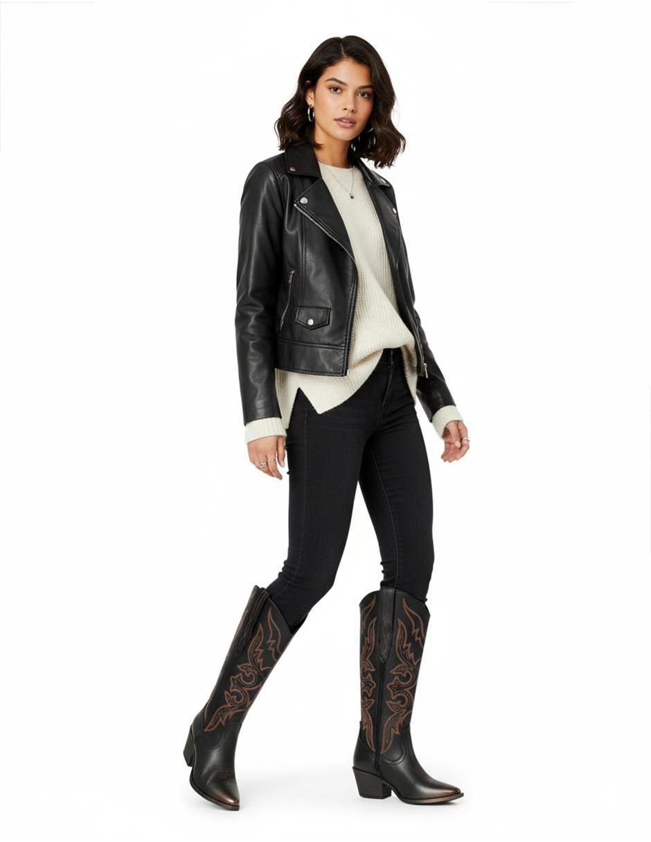 Bota cowboy abajo de la rodilla para mujer 8