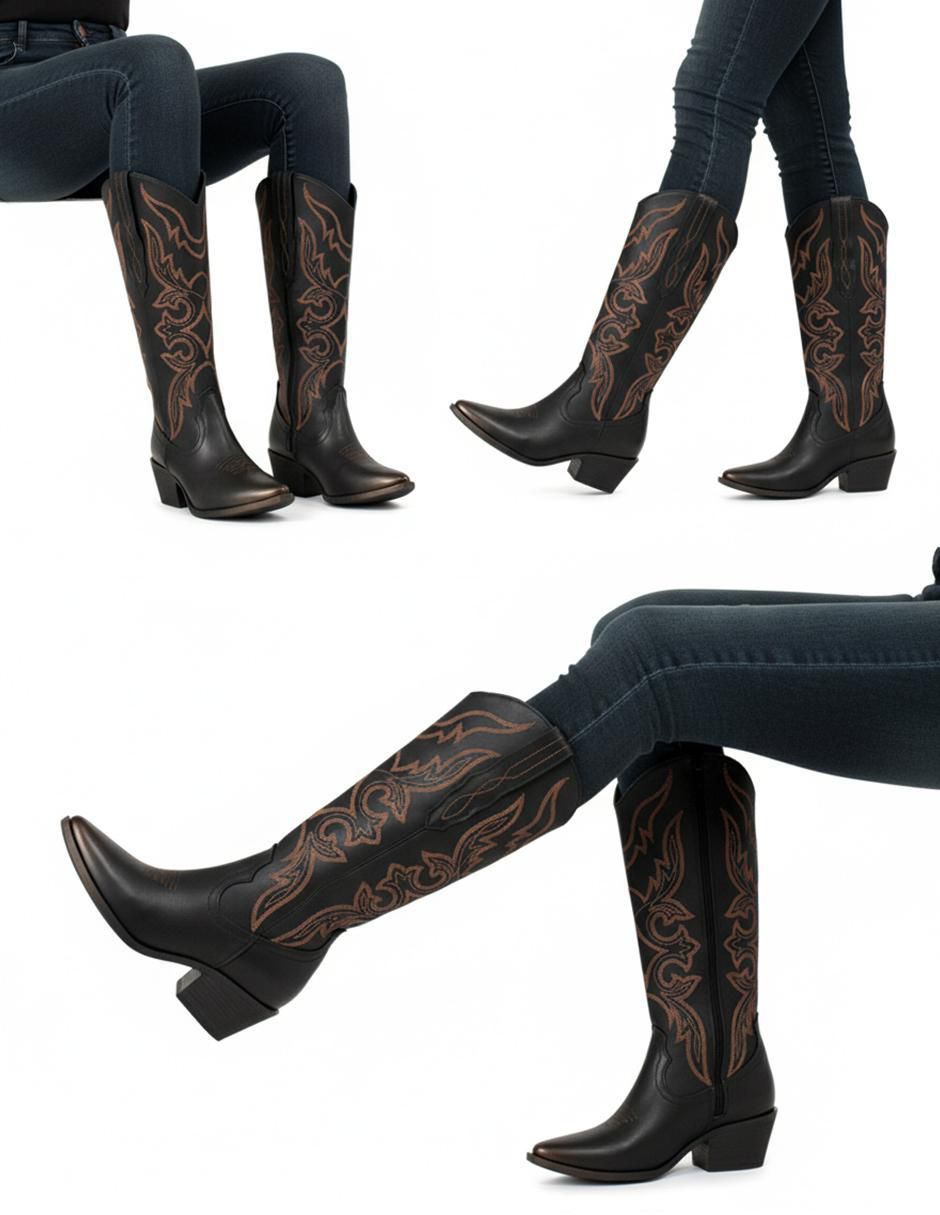 Bota cowboy abajo de la rodilla para mujer 5