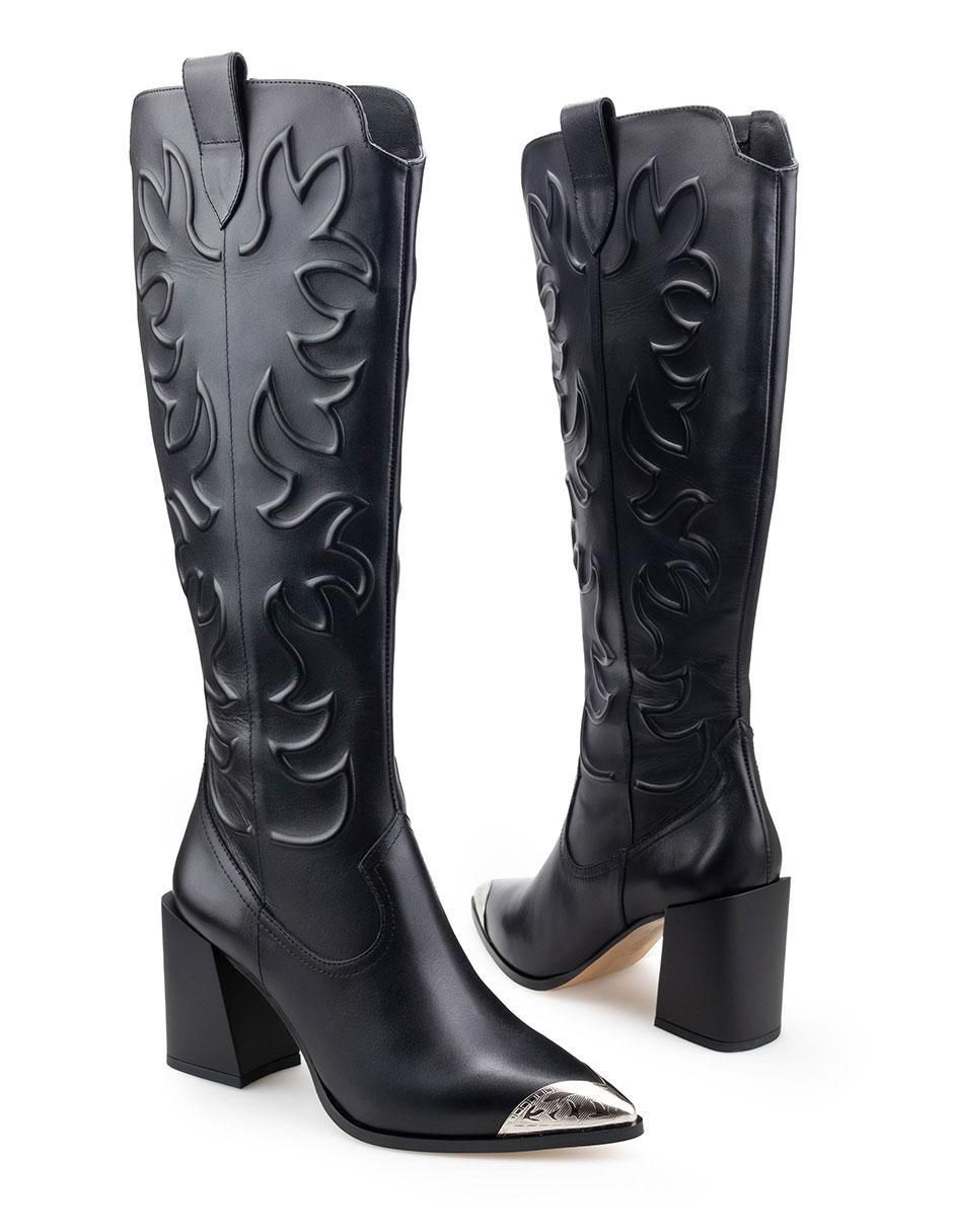 Bota cowboy a la rodilla de piel para mujer 3