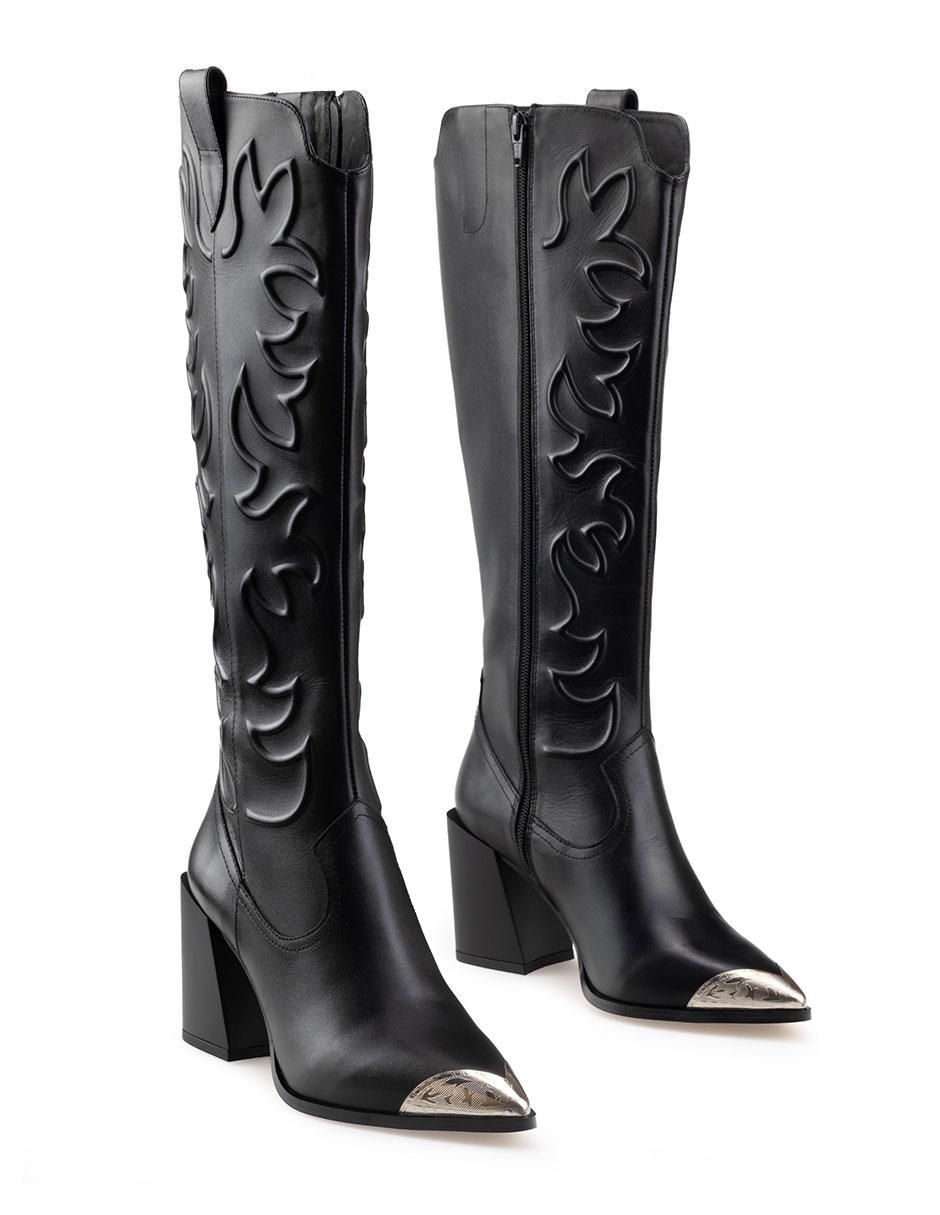 Bota cowboy a la rodilla de piel para mujer 4