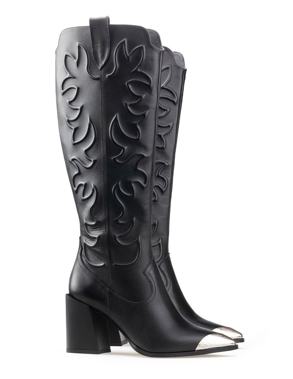 Bota cowboy a la rodilla de piel para mujer 5