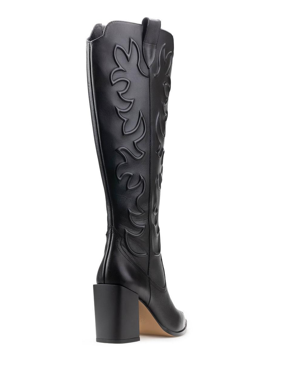 Bota cowboy a la rodilla de piel para mujer 6
