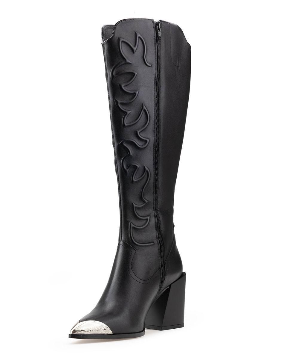 Bota cowboy a la rodilla de piel para mujer 7
