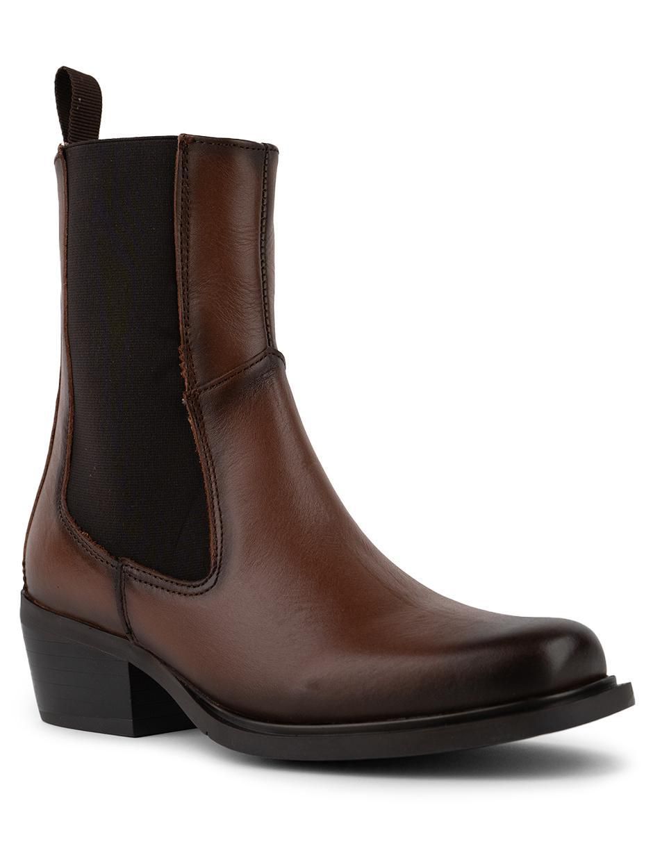 Bota chelsea arriba del tobillo Sophia Cognac de piel para mujer Bota chelsea arriba del tobillo Sophia Cognac de piel para mujer