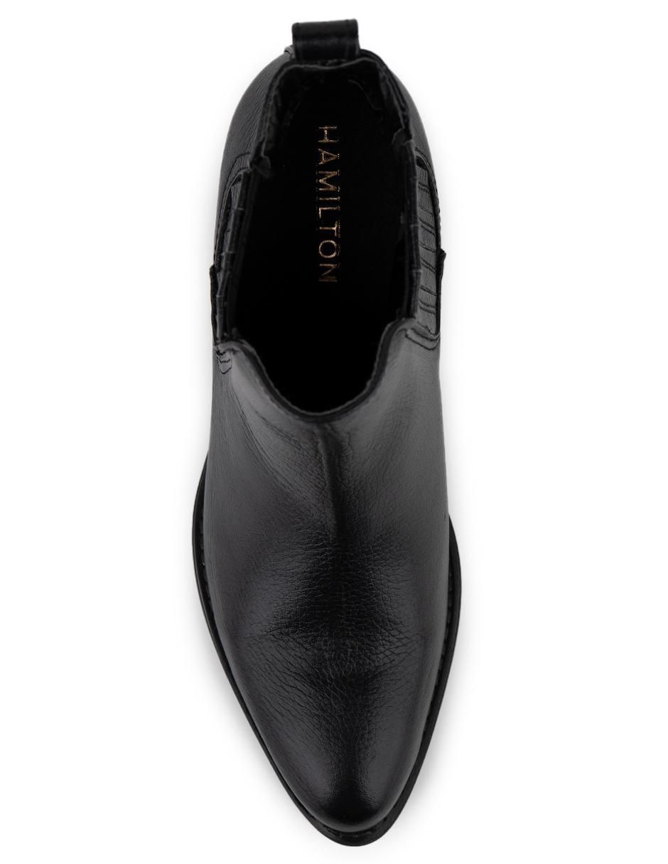 Botín arriba del tobillo Hamilton Footwear Luna Black de piel para mujer
