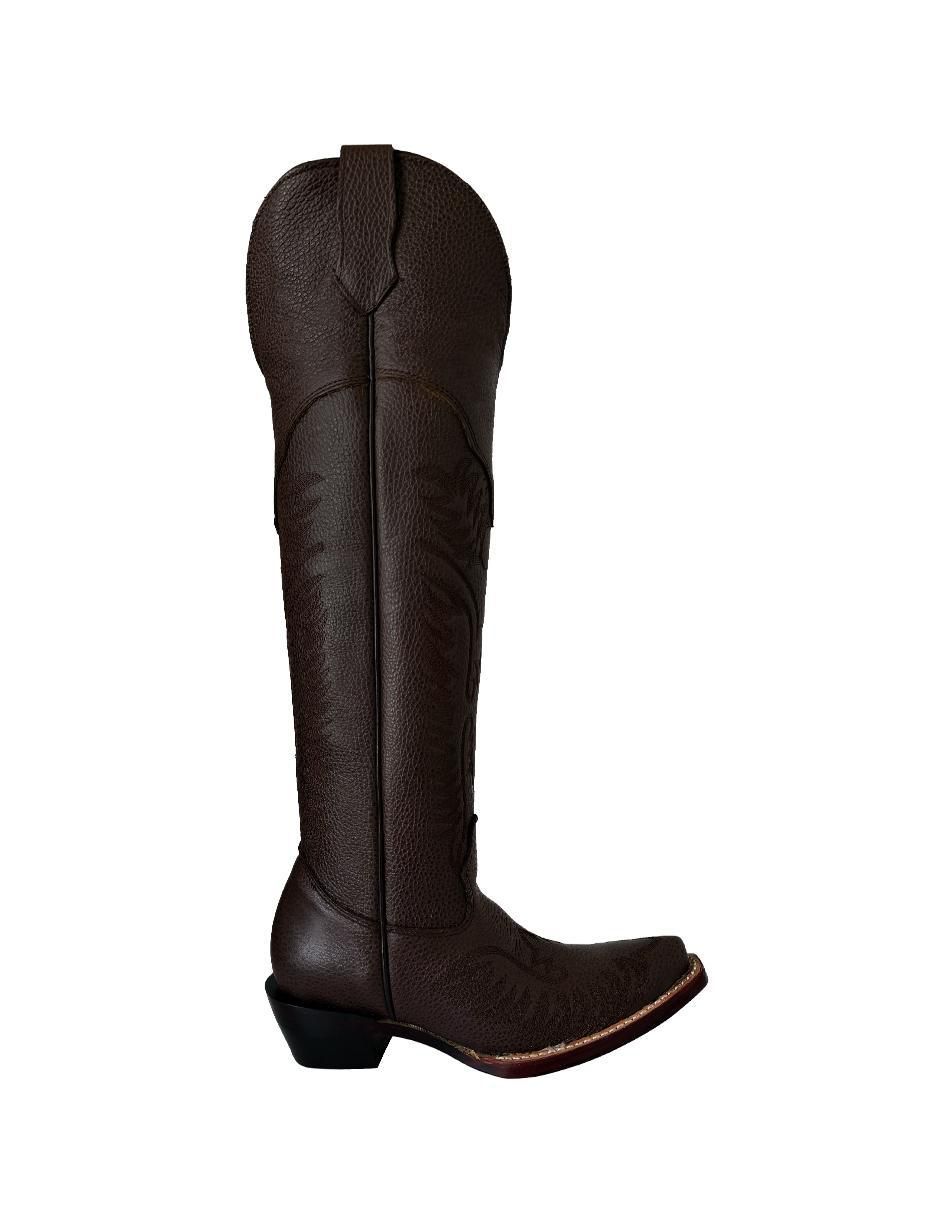 Bota cowboy a la rodilla de piel para mujer 1