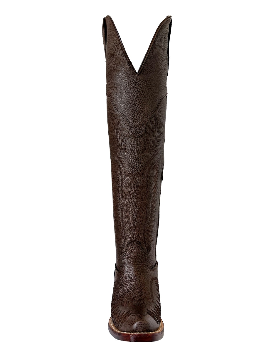 Bota cowboy a la rodilla de piel para mujer 10