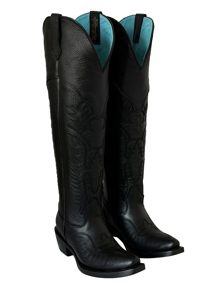 Bota cowboy a la rodilla bdp botas de pedro de piel para mujer