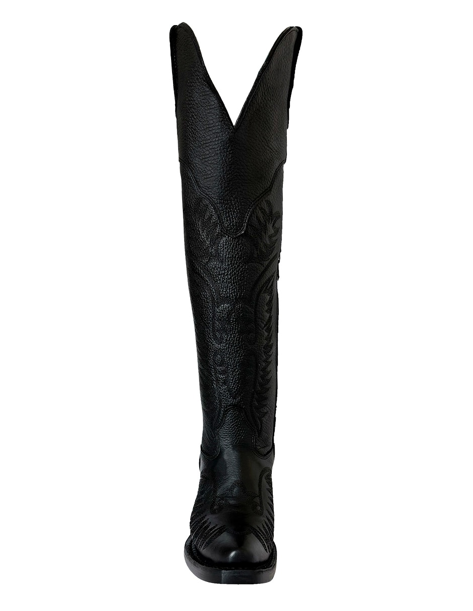 Bota cowboy a la rodilla bdp botas de pedro de piel para mujer