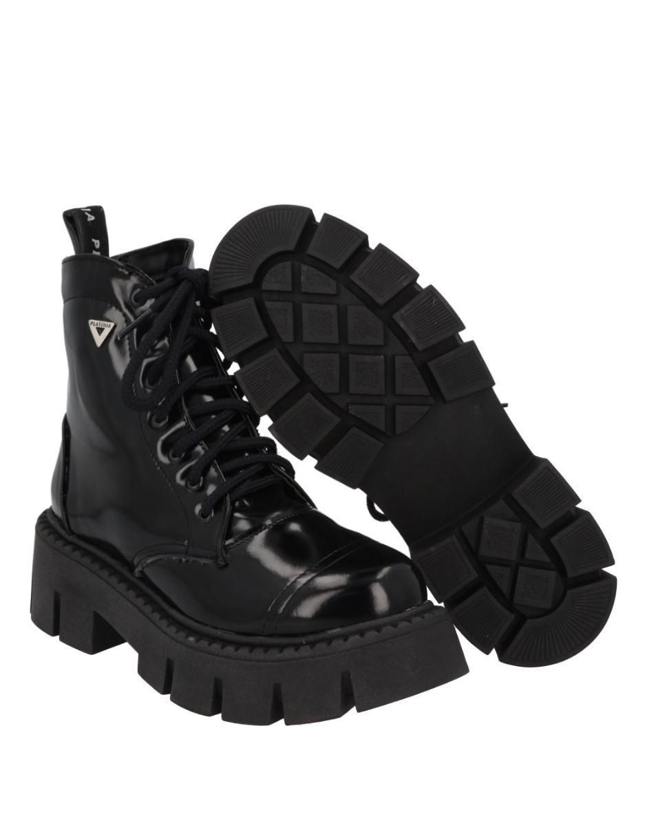 Bota combat al tobillo Platonia Serena de piel para mujer