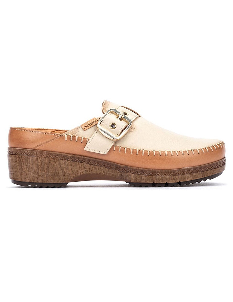 Zueco de piel para mujer