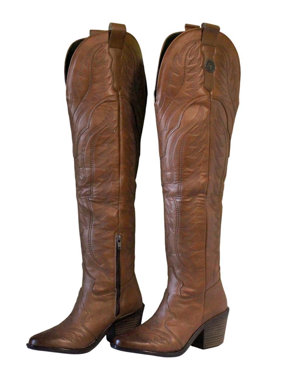 Bota cowboy a la rodilla para mujer 2