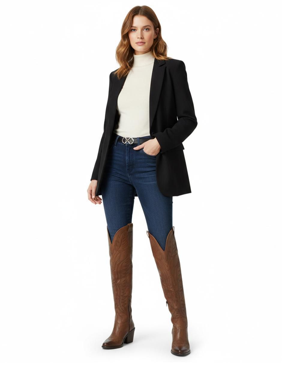 Bota cowboy a la rodilla para mujer 5