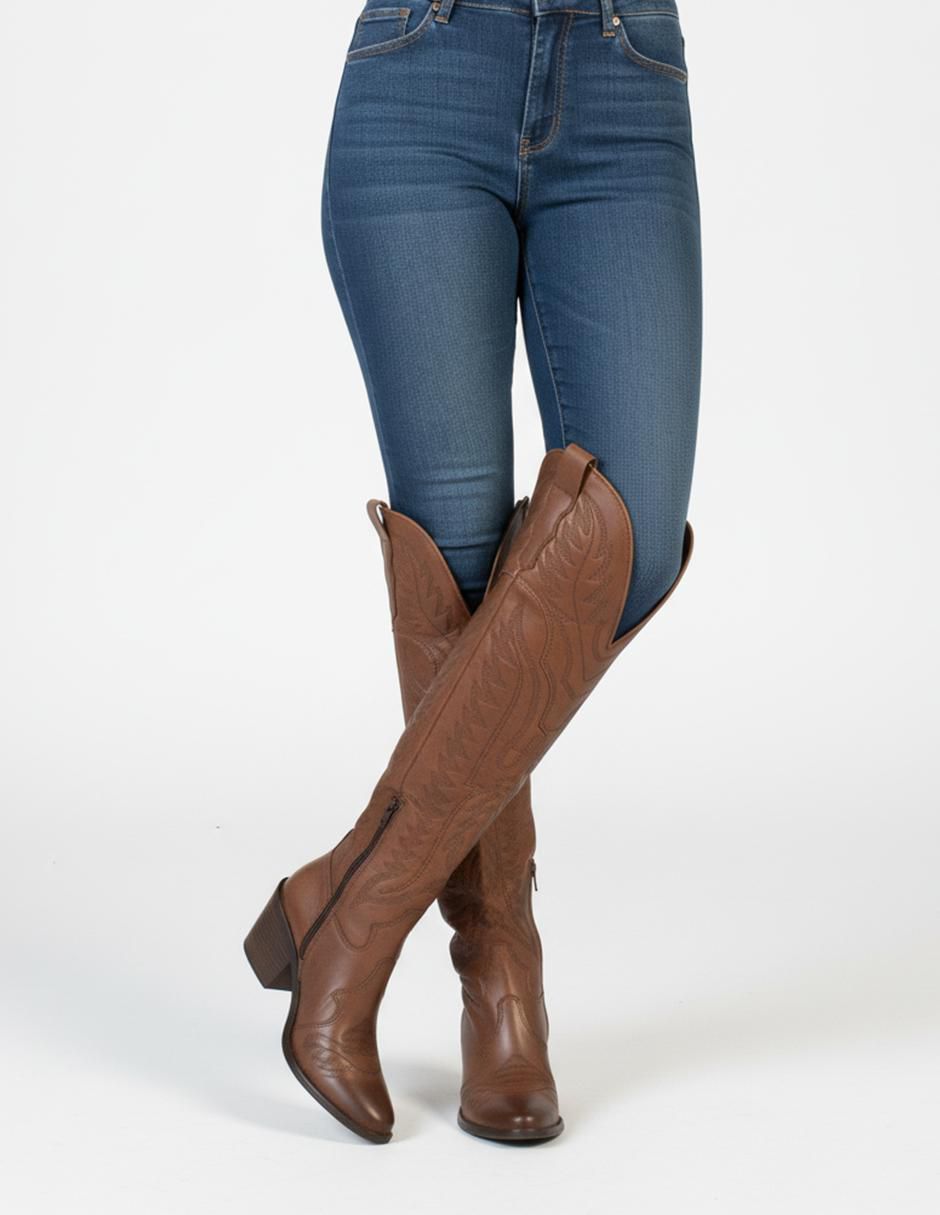 Bota cowboy a la rodilla para mujer 8