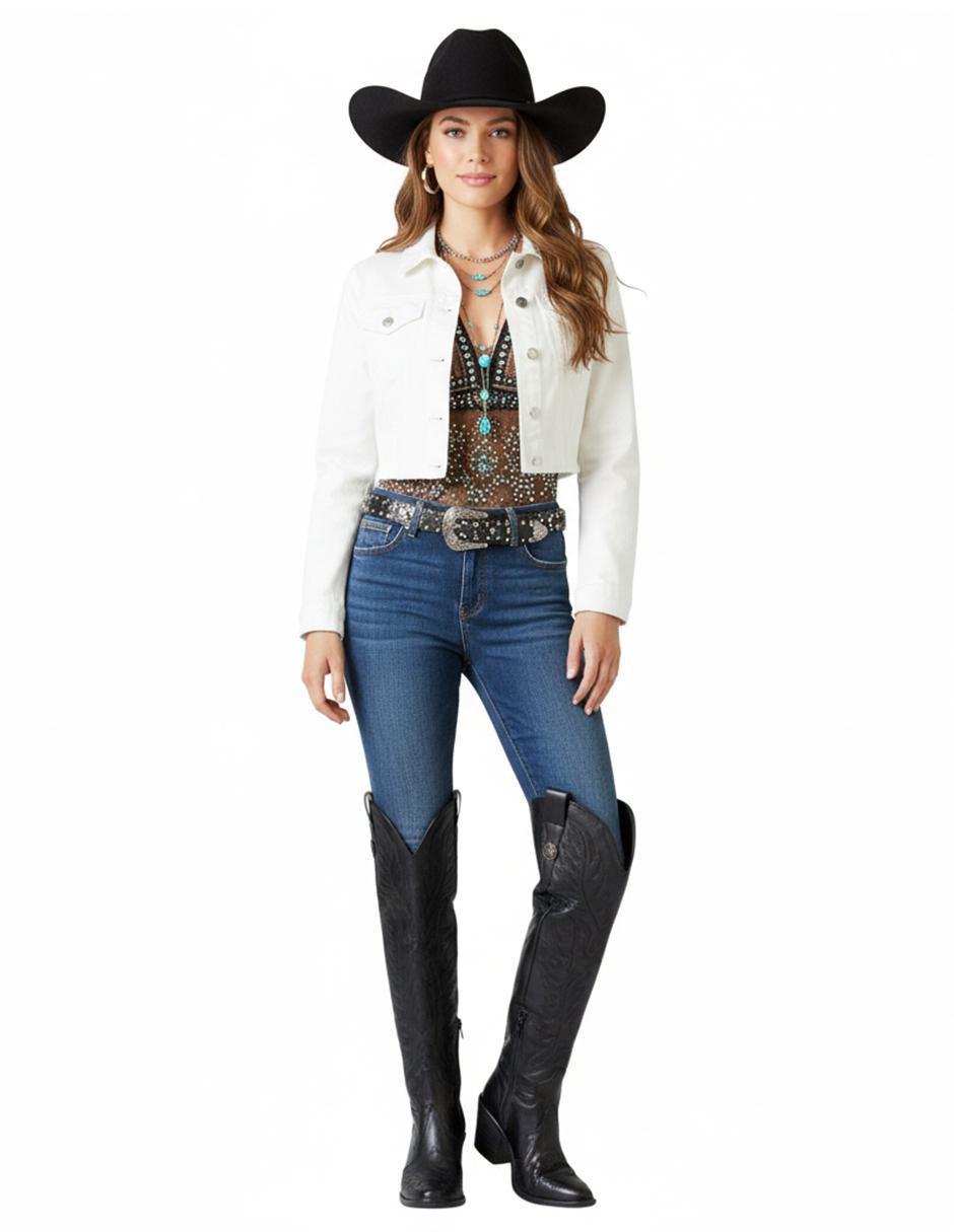 Bota cowboy arriba de la rodilla para mujer 4