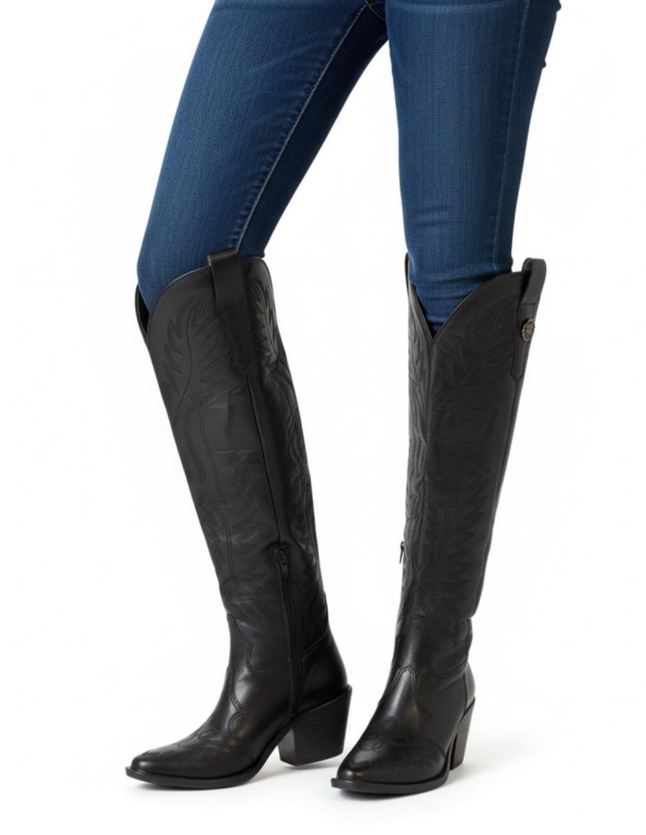 Bota cowboy arriba de la rodilla para mujer 5