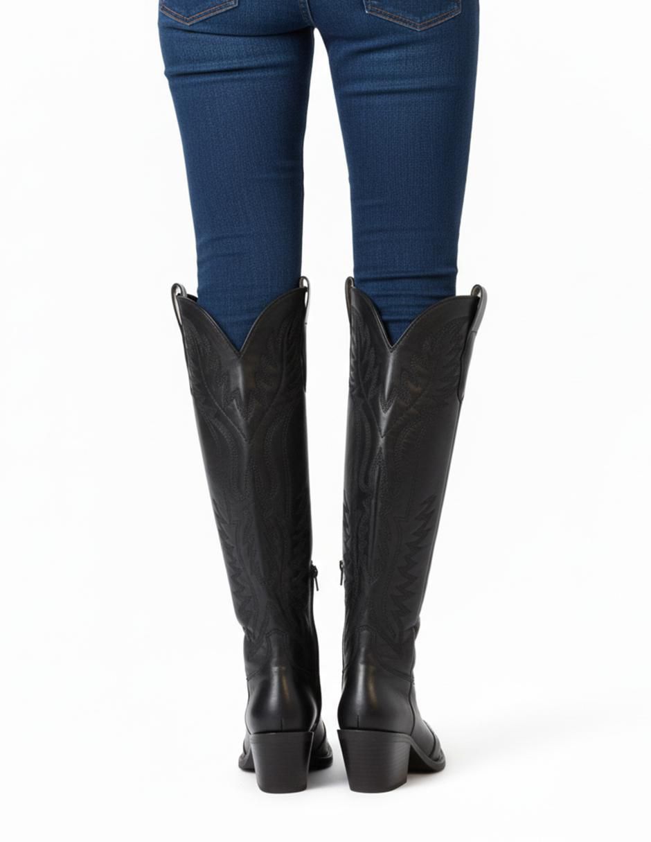 Bota cowboy arriba de la rodilla para mujer 7