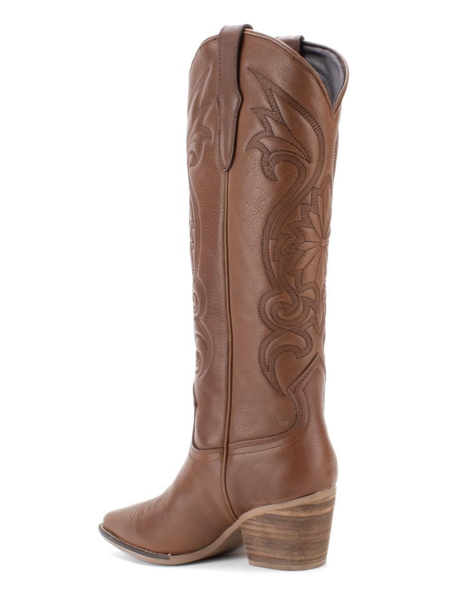 Bota cowboy abajo de la rodilla Walki Shoes de piel para mujer