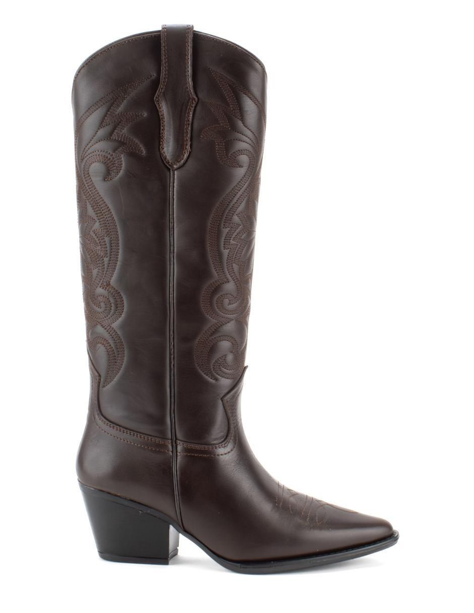 Bota cowboy abajo de la rodilla de piel para mujer Bota cowboy abajo de la rodilla de piel para mujer