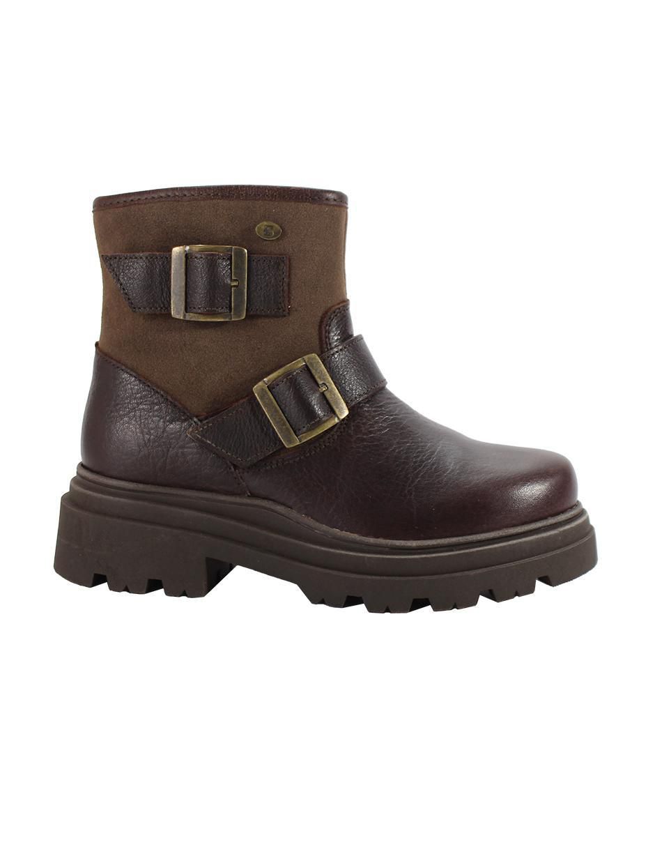 Bota arriba del tobillo a de piel para mujer Bota arriba del tobillo a de piel para mujer
