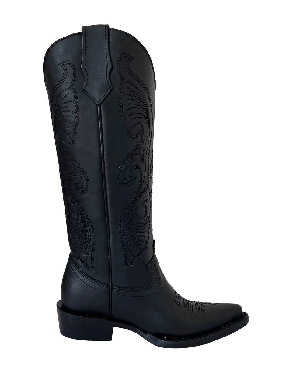 Bota cowboy abajo de la rodilla de piel para mujer 1
