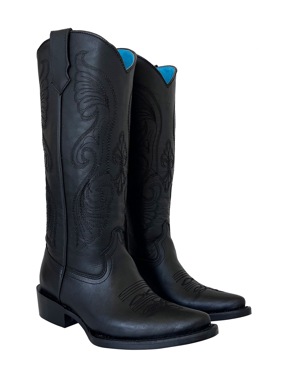 Bota cowboy abajo de la rodilla de piel para mujer 3