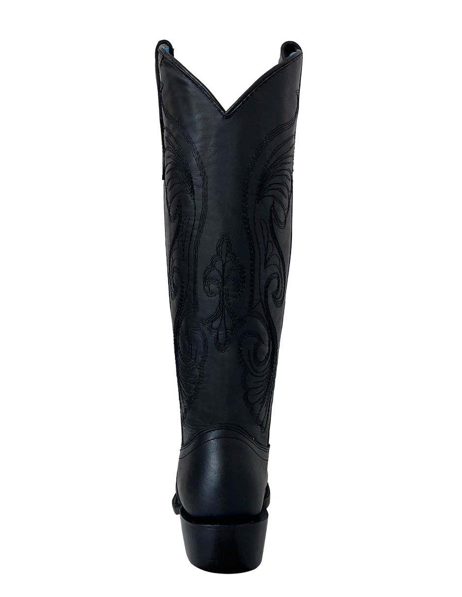 Bota cowboy abajo de la rodilla de piel para mujer 4