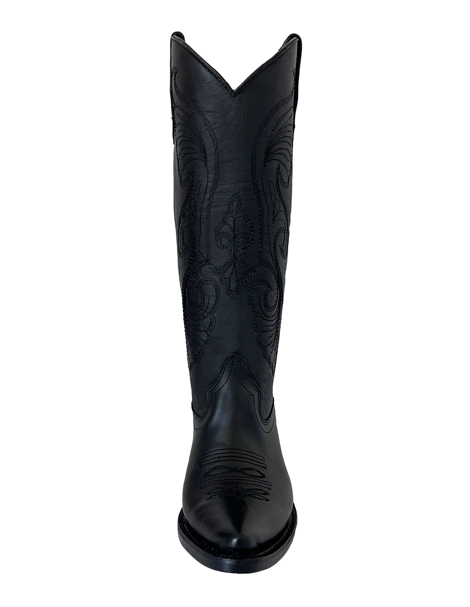 Bota cowboy abajo de la rodilla de piel para mujer 5