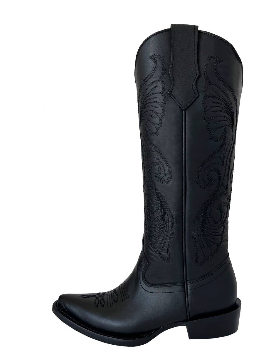 Bota cowboy abajo de la rodilla de piel para mujer 6