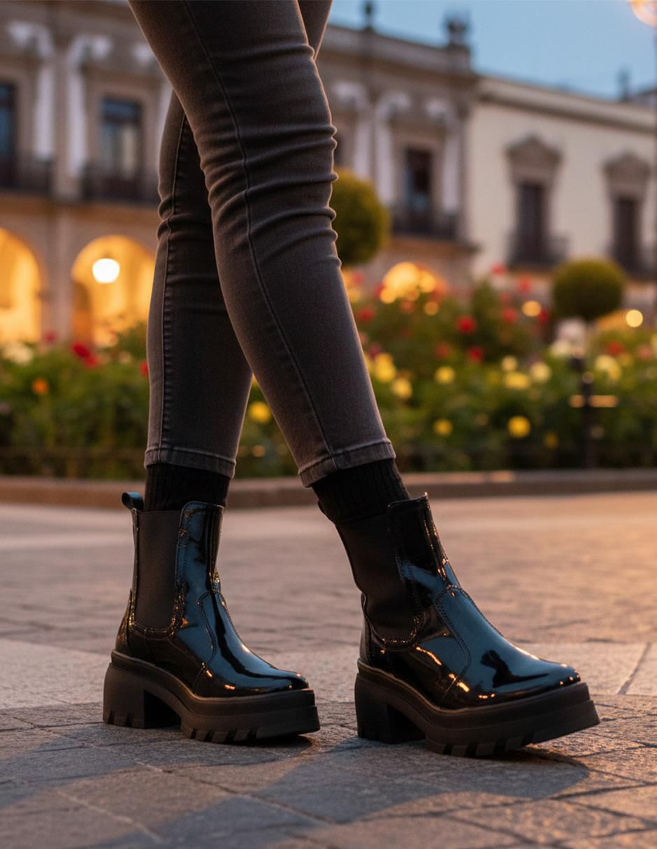 Bota combat arriba del tobillo Unica Chunky para mujer