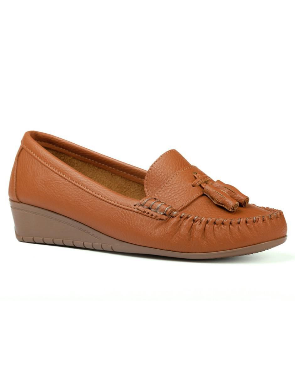 Mocasín de piel para mujer